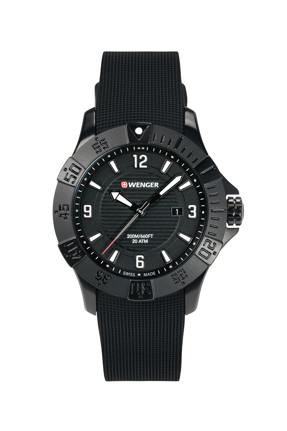 Wenger Seaforce Swiss Watch in All Black with Black Dial and Black Silicone Strap - Image 3