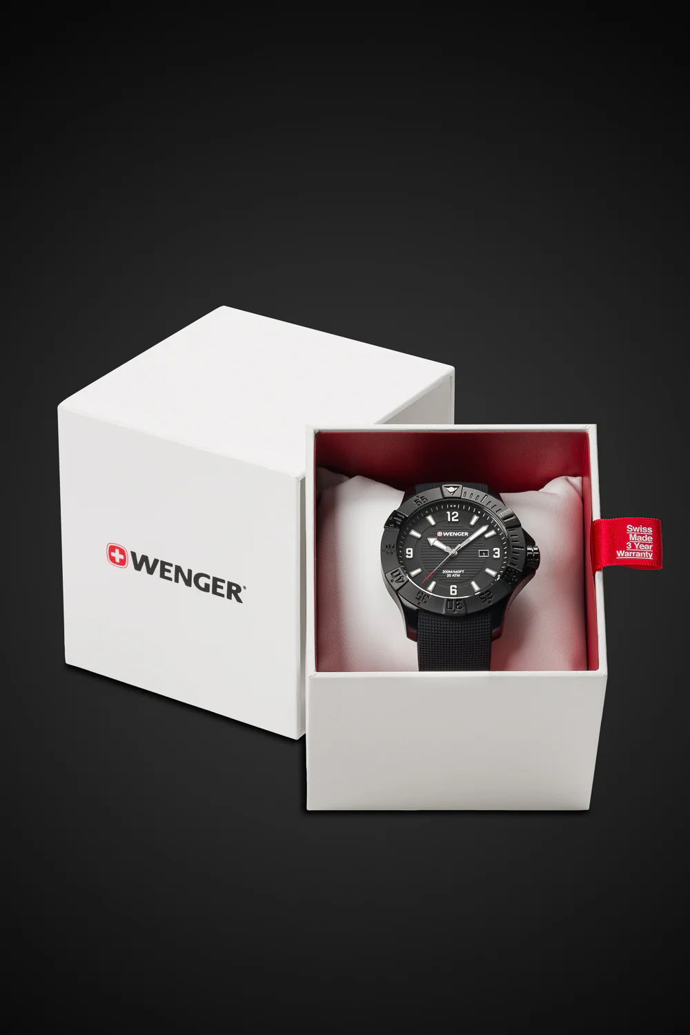 Wenger Seaforce Swiss Watch in All Black with Black Dial and Black Silicone Strap - Image 8