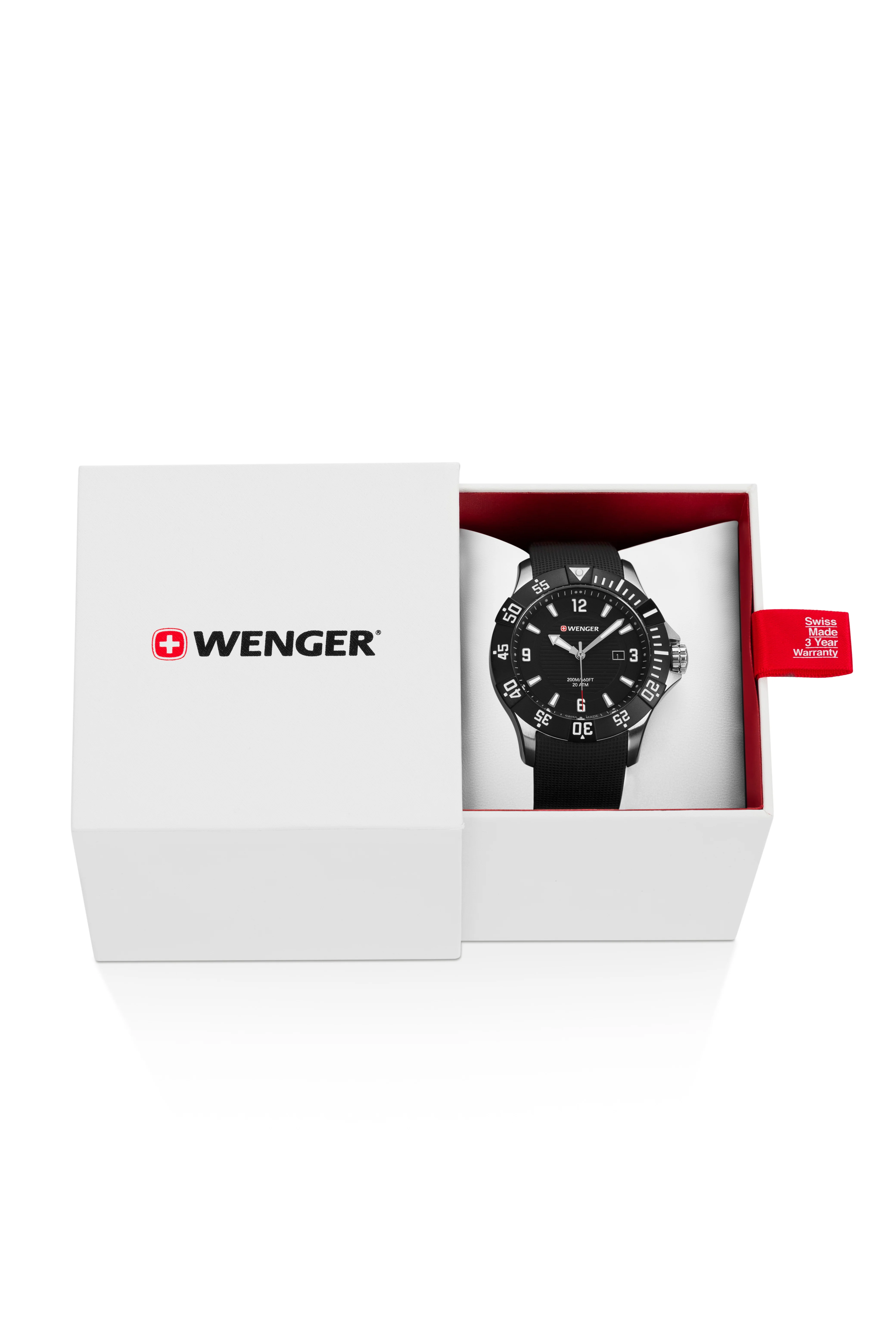 Wenger Seaforce Swiss Watch in Black with Black Dial and Black Silicone Strap - Image 8