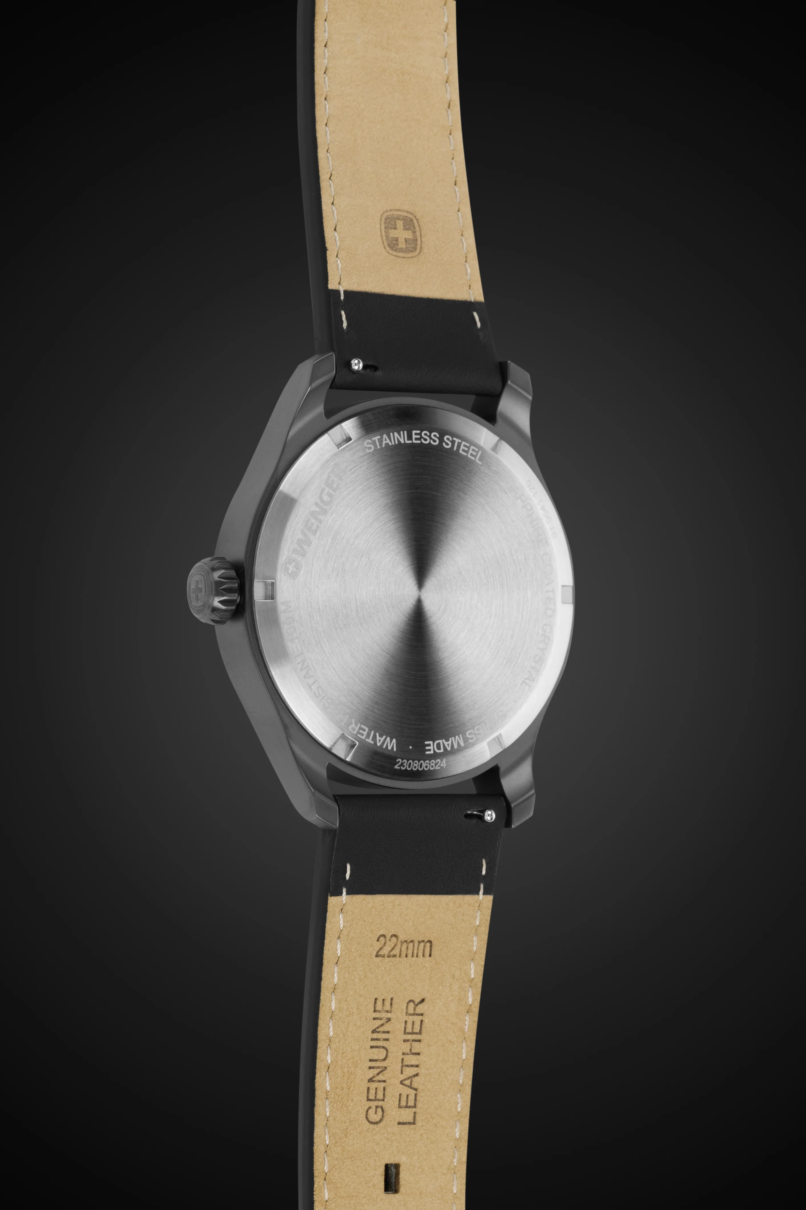 Wenger Terragraph Swiss Watch in Black Ice with White Dial and Black Leather Strap - Image 6