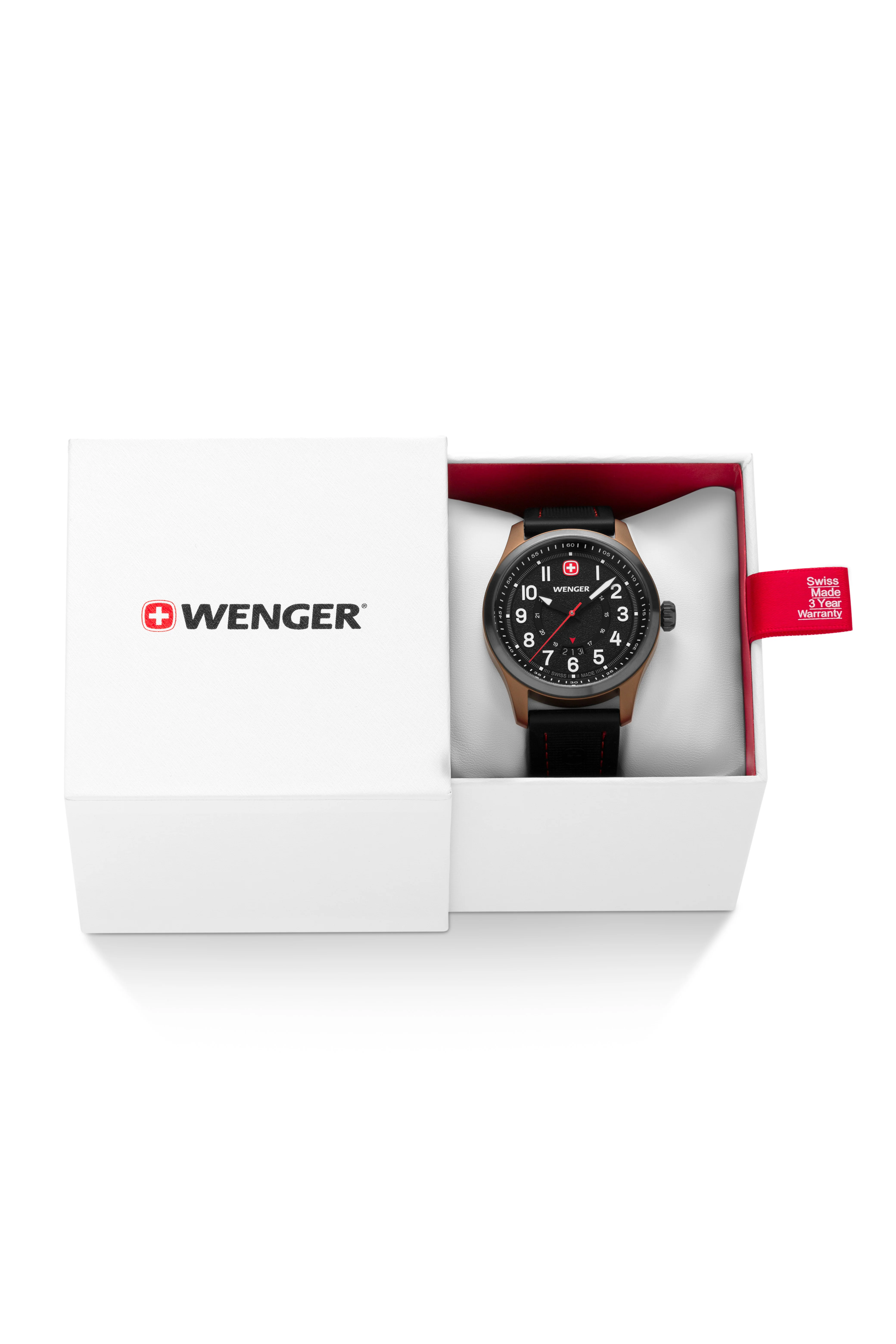 Wenger Terragraph Swiss Watch in Bronze and Black Ice with Black Dial and Black Silicone Strap - Image 10