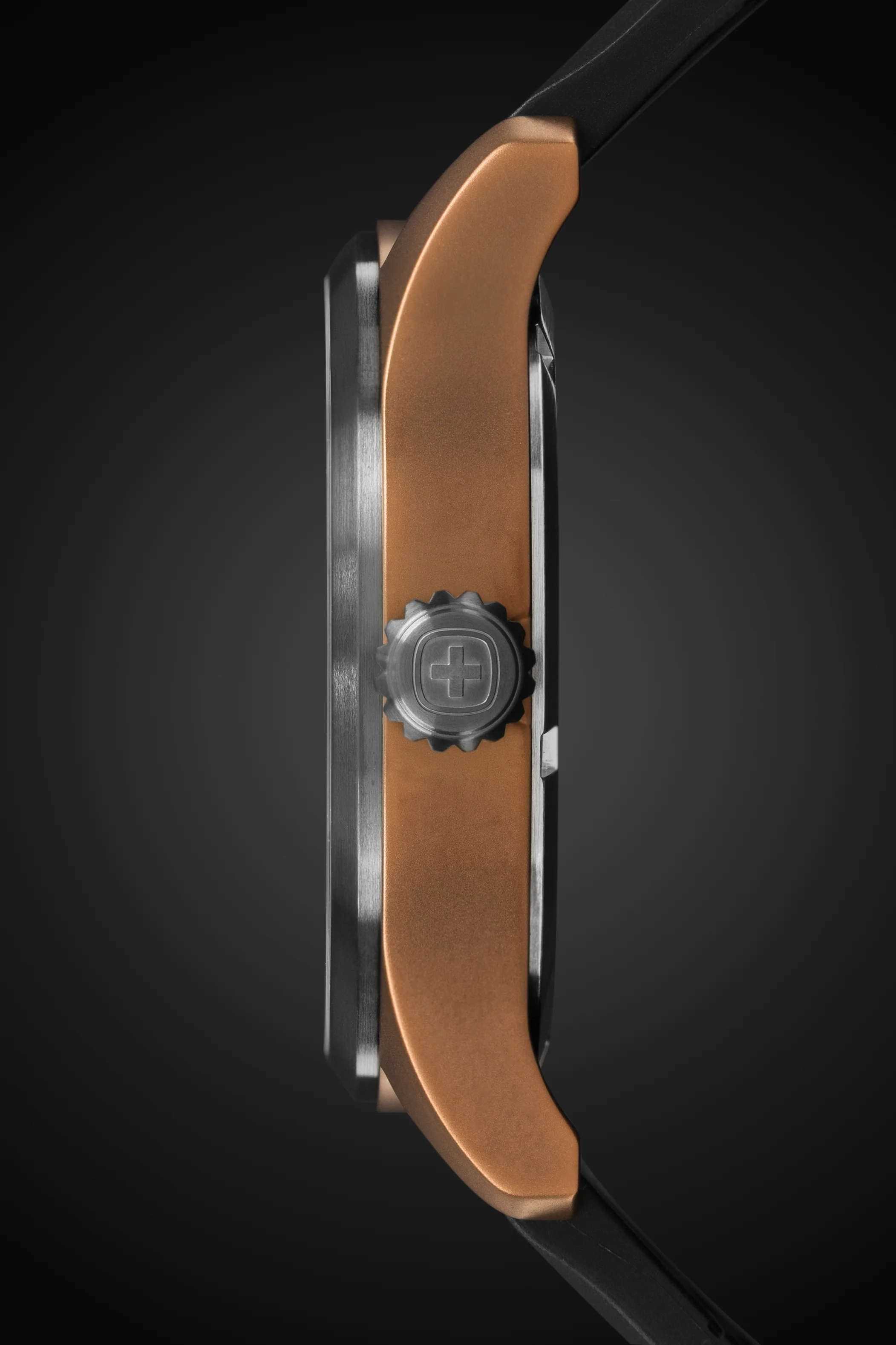 Wenger Terragraph Swiss Watch in Bronze and Black Ice with Black Dial and Black Silicone Strap - Image 6