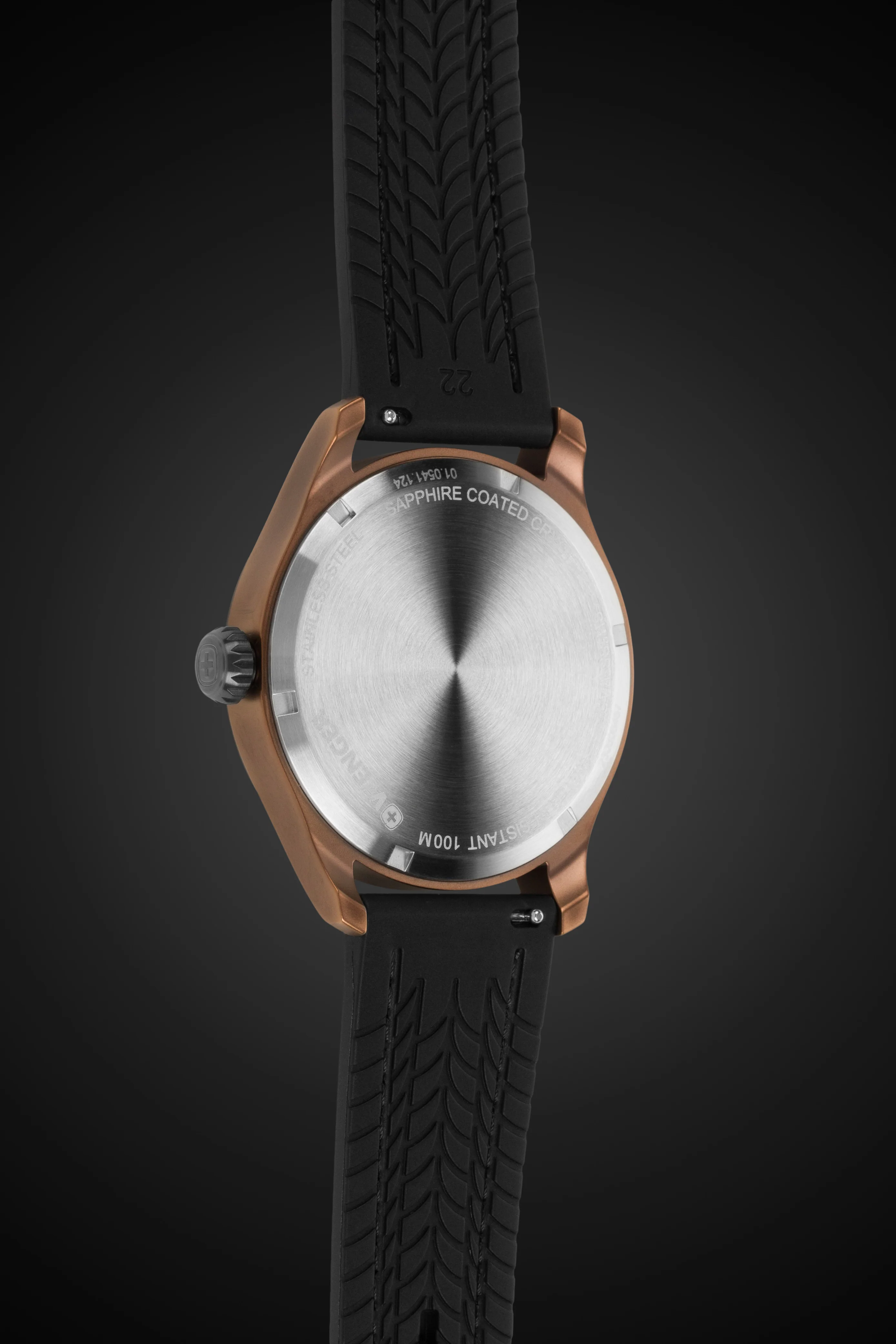 Wenger Terragraph Swiss Watch in Bronze and Black Ice with Black Dial and Black Silicone Strap - Image 7