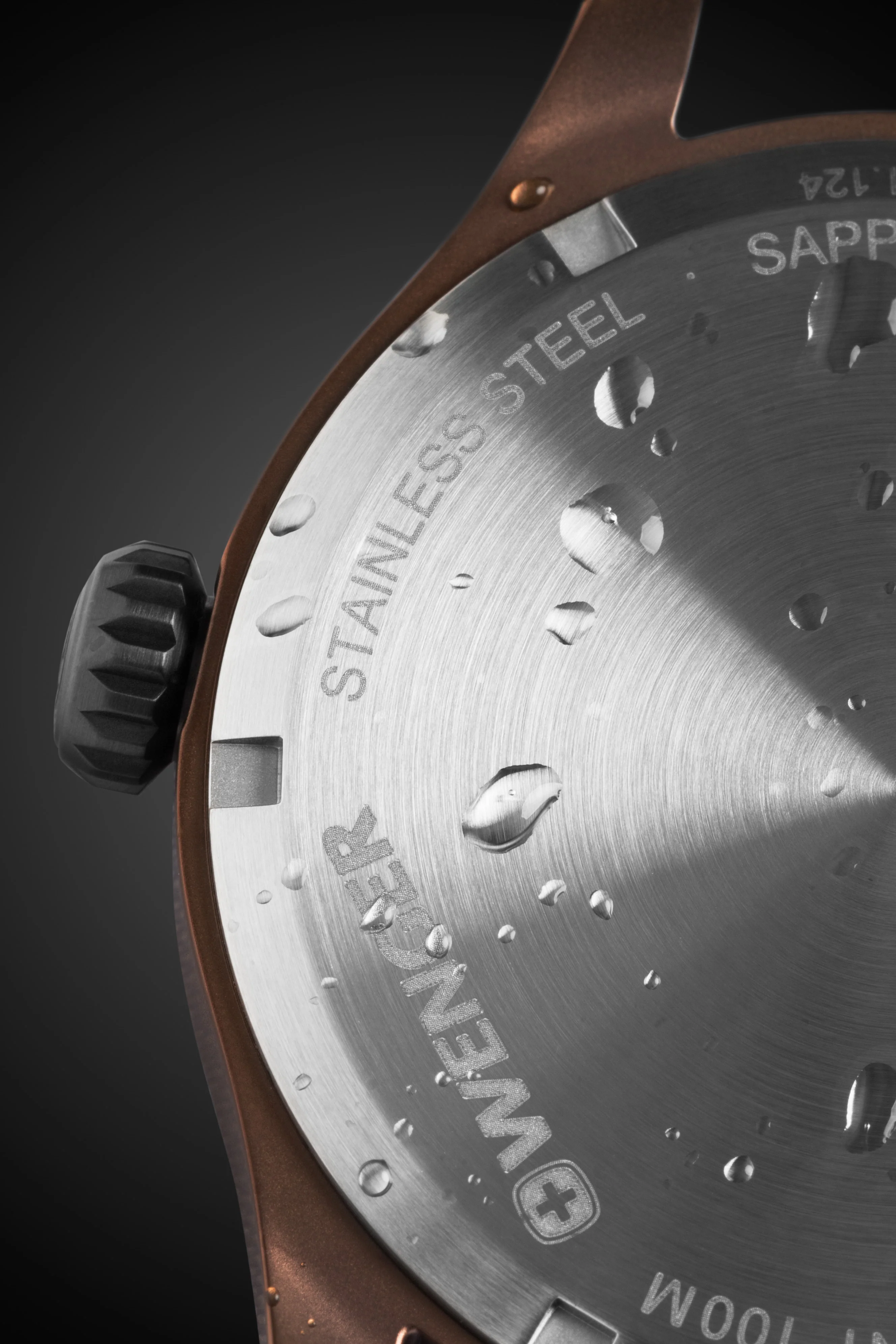 Wenger Terragraph Swiss Watch in Bronze and Black Ice with Black Dial and Black Silicone Strap - Image 9