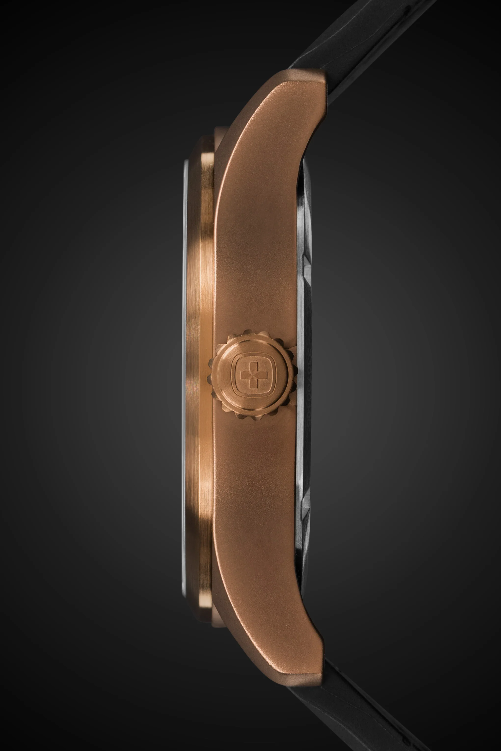 Wenger Terragraph Swiss Watch in Bronze with Black Dial and Black Silicone Strap - Image 5