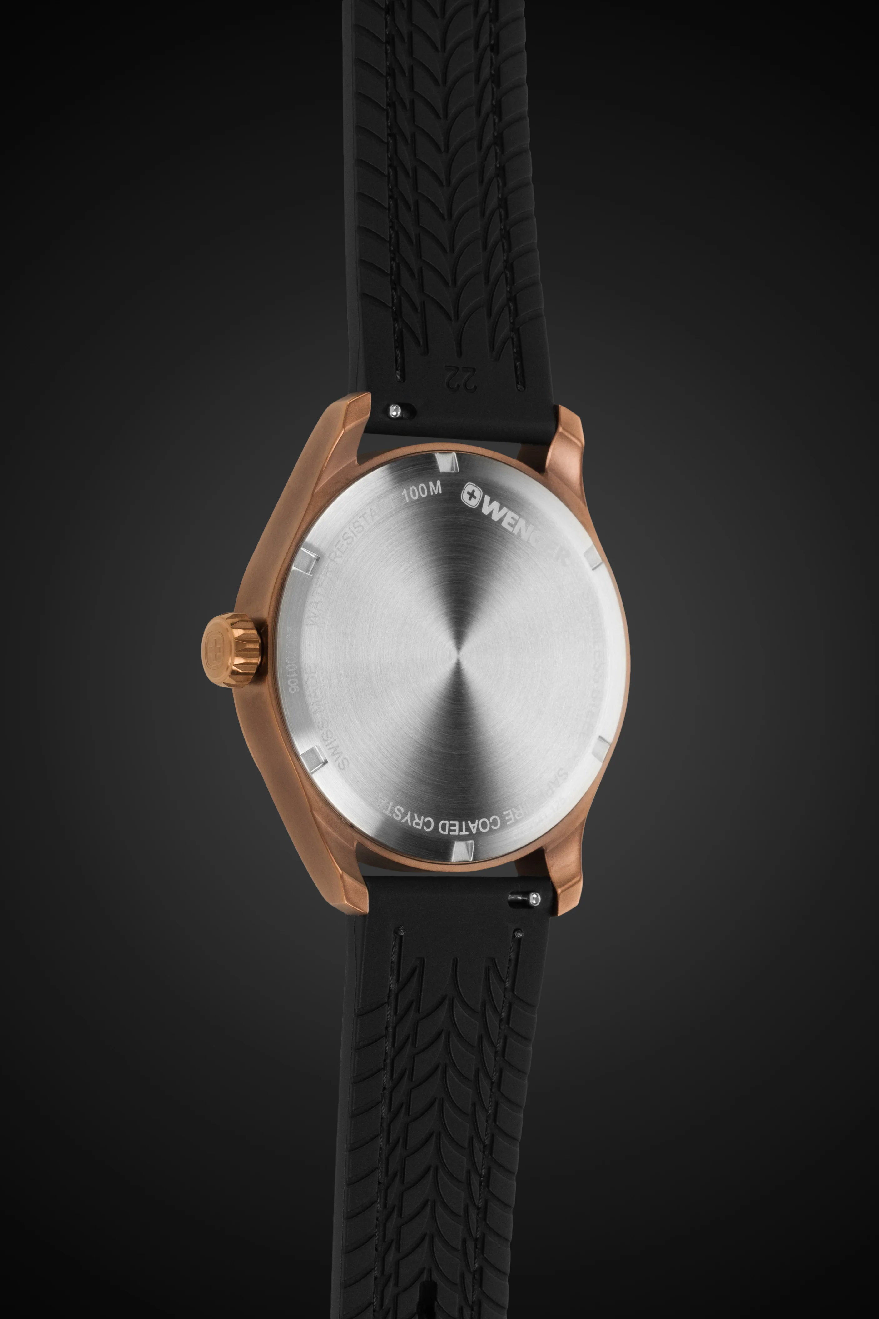 Wenger Terragraph Swiss Watch in Bronze with Black Dial and Black Silicone Strap - Image 6