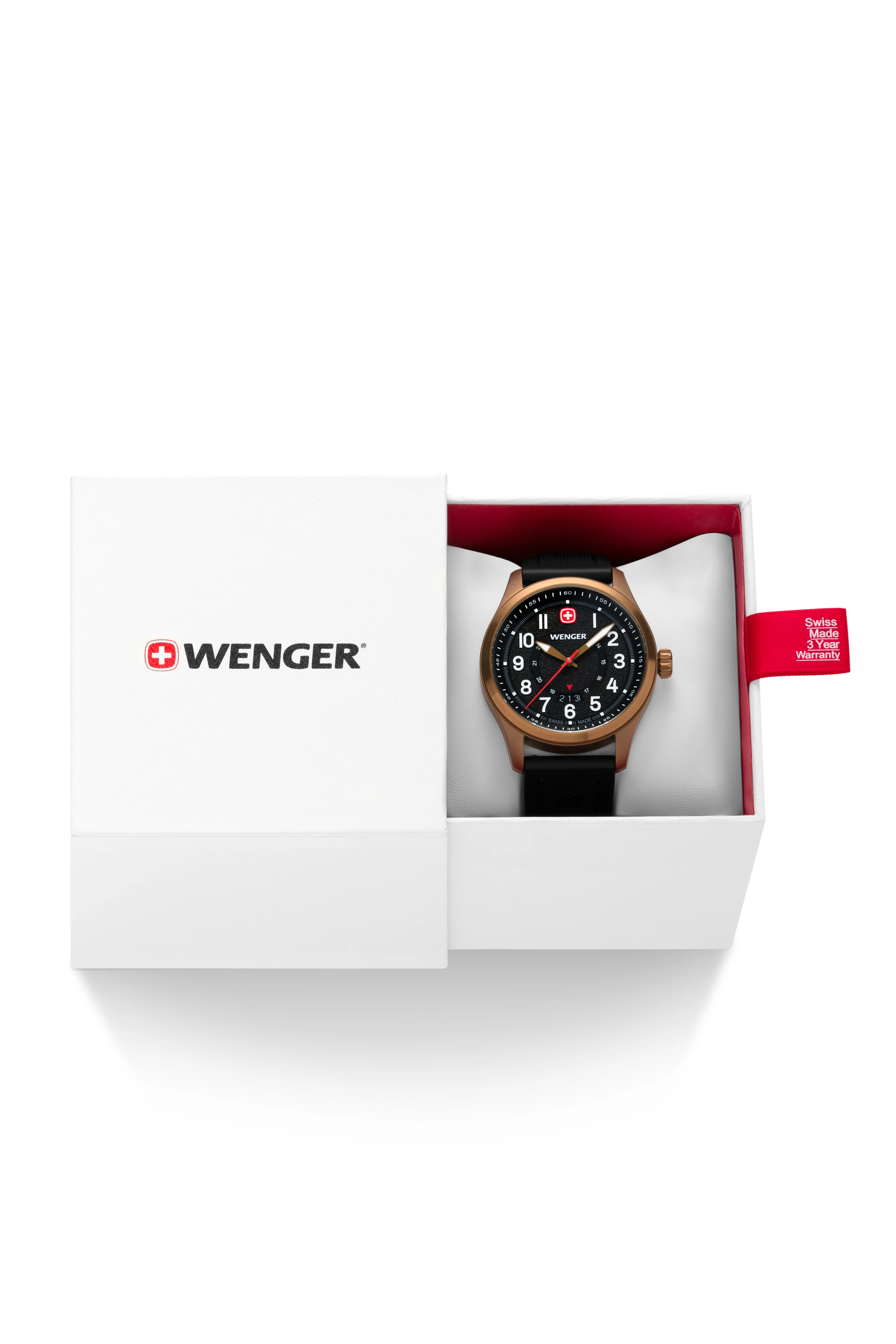 Wenger Terragraph Swiss Watch in Bronze with Black Dial and Black Silicone Strap - Image 9